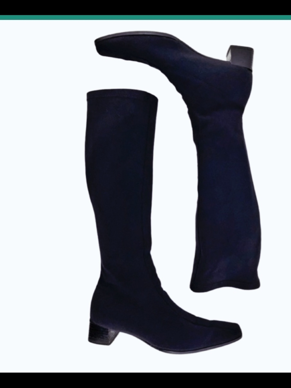 Paul Green Black Stretch Knee High Boots - Picture 2 of 6